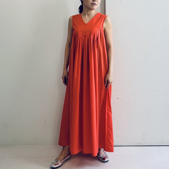 archivio オレンジ ノースリーブ ワンピース サイズ４０ archivio オレンジ ノースリーブ ワンピース サイズ40