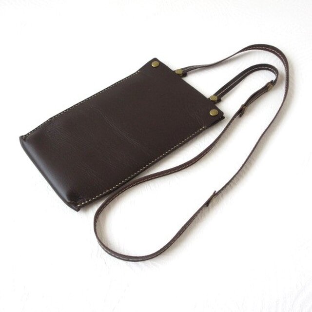 【アウトレットライン】よくばり3way♪《牛革》スマホショルダーポーチ・フラットタイプ・066