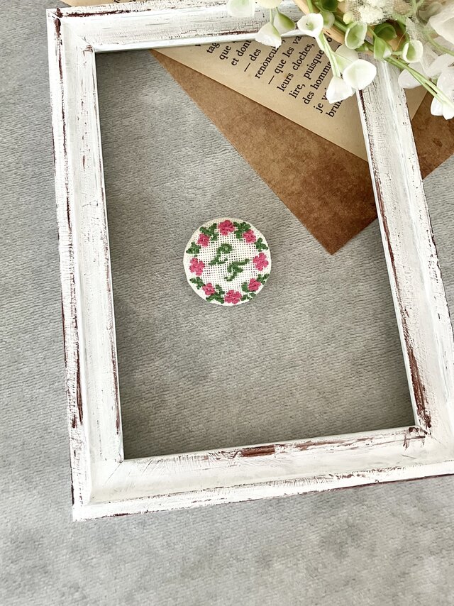 リースブローチ4(ピンク・緑・LF)