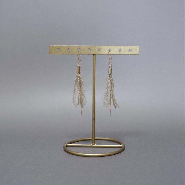 1300 新作*ゴー☆ジャスゴールドリボンタッセル*じゃらじゃらチェーンピアス 1300 新作*ゴー☆ジャスゴールドリボンタッセル*じゃらじゃらチェーン