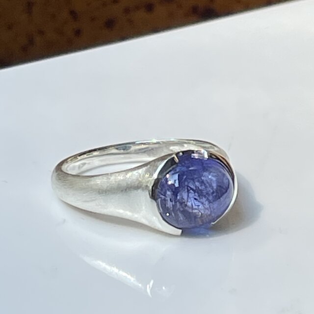 タンザナイト オーバルカボション 3.98ct 印台 シルバーSV925