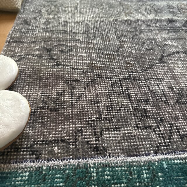 67.5×119パッチワーク ブルーグリーン×グレイ トルコ