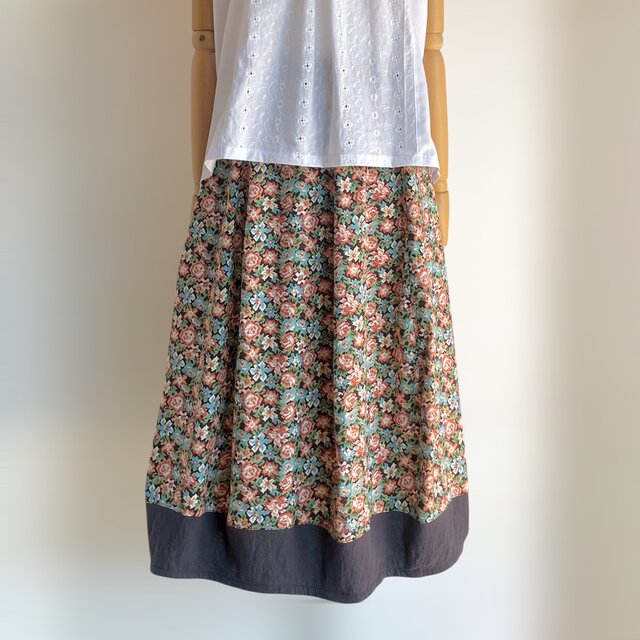 コクーンスカート【送料込み】古布リメイク　ブラック