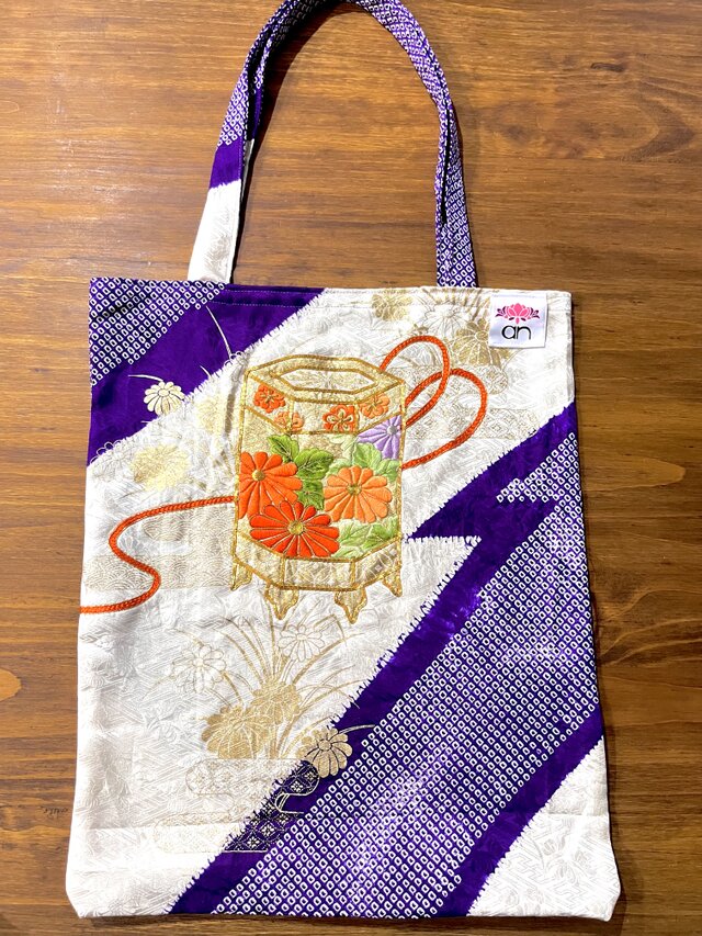 エコバッグ　振袖リメイク　012 着物リメイク　トートバッグ