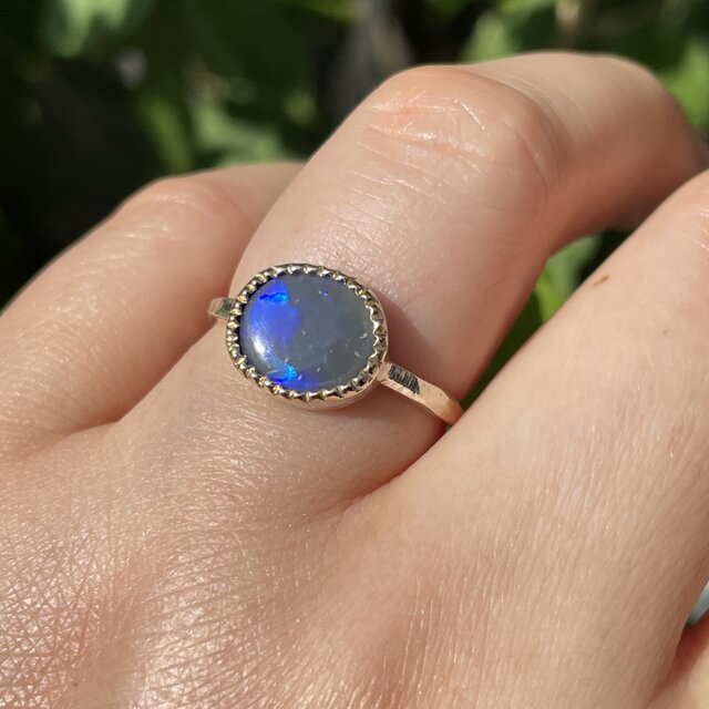 ま*♪様 オパール とダイヤのシルバーリング オーバルカット ま*♪様 オパール とダイヤのシルバーリング オーバルカット オーバル