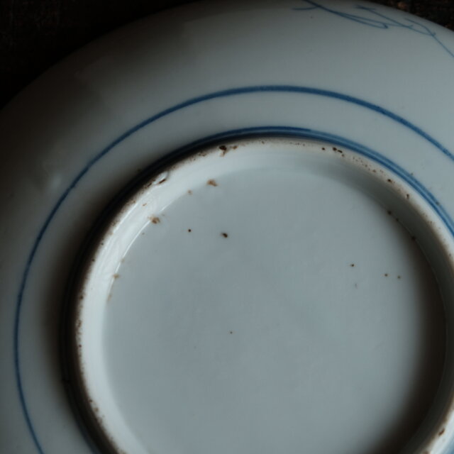 鍋の具材を盛り付けたくなる◇山水楼閣風景の絵。瀬戸焼 染付大皿 骨董