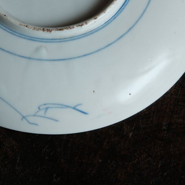 鍋の具材を盛り付けたくなる◇山水楼閣風景の絵。瀬戸焼 染付大皿 骨董