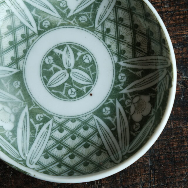 竹と梅◇印判小皿 骨董・antiques 古道具 古民家 丁寧な暮らしに