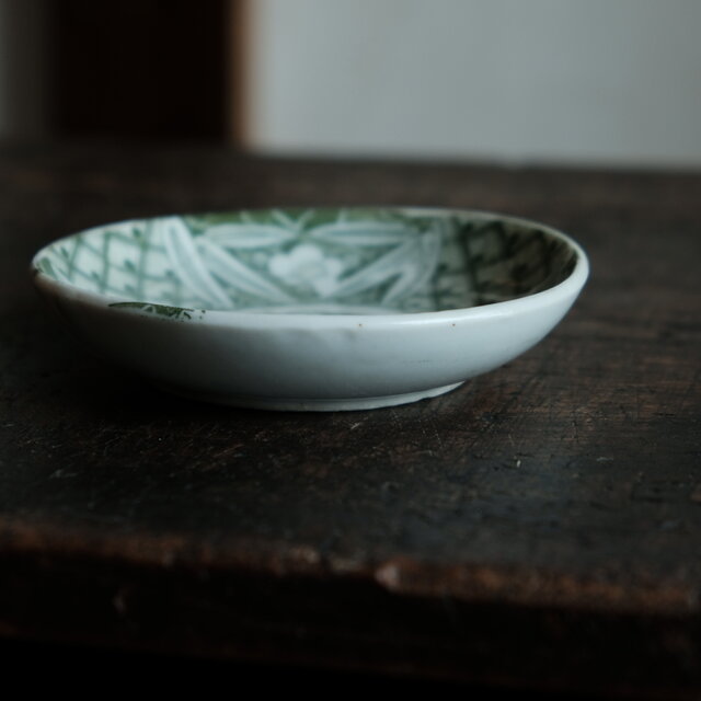 竹と梅◇印判小皿 骨董・antiques 古道具 古民家 丁寧な暮らしに