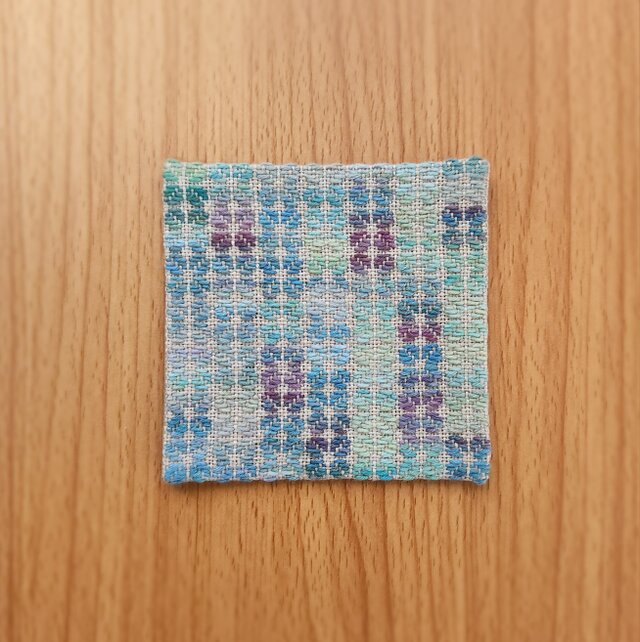 コースター　四ツ葉　緑&紫