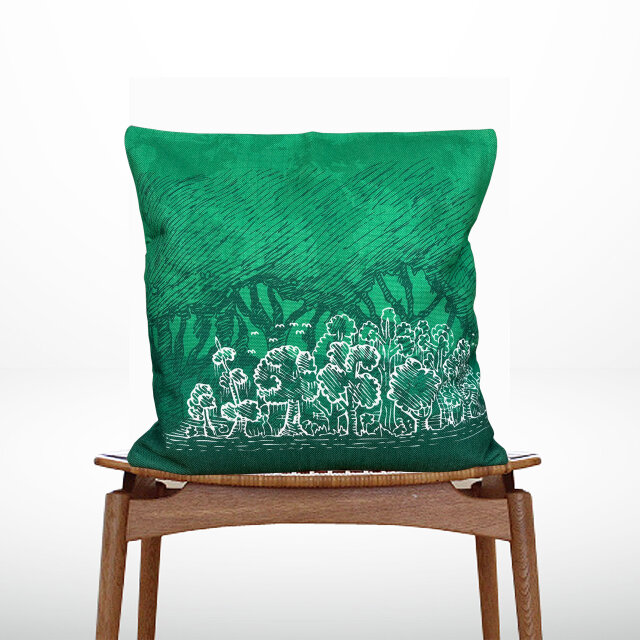 森のクッション The Green Forest design -ヒノキの香り-