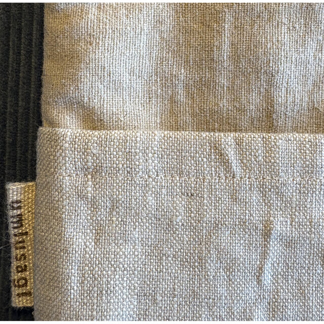 リネン・シンプルサコッシュ　白っぽいリネン