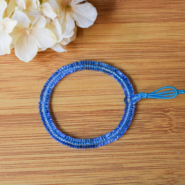 6mm 108玉 ブルークォーツ 水晶 ブレスレット 腕輪 ブレスレット 数珠