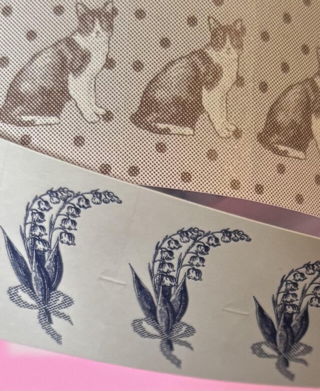 ペーパーシール　NEW！　記憶の中のすずらん/猫　200枚