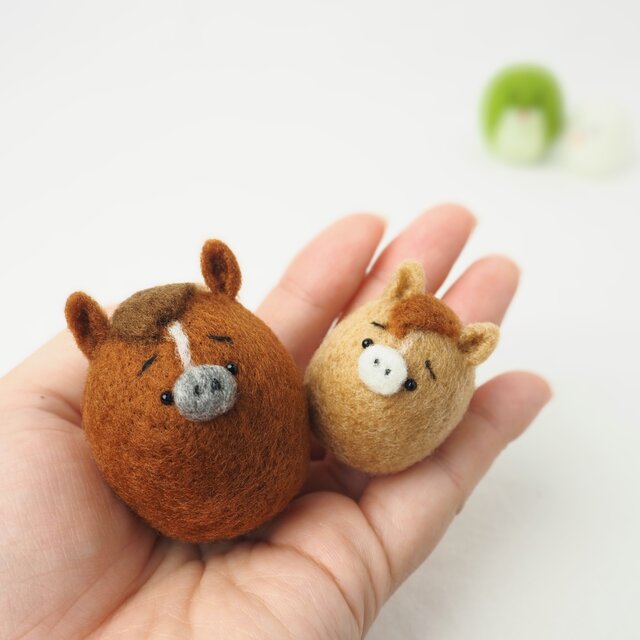 受注製作】 2026年干支(午) まゆ馬親子単品ページ 羊毛フェルト