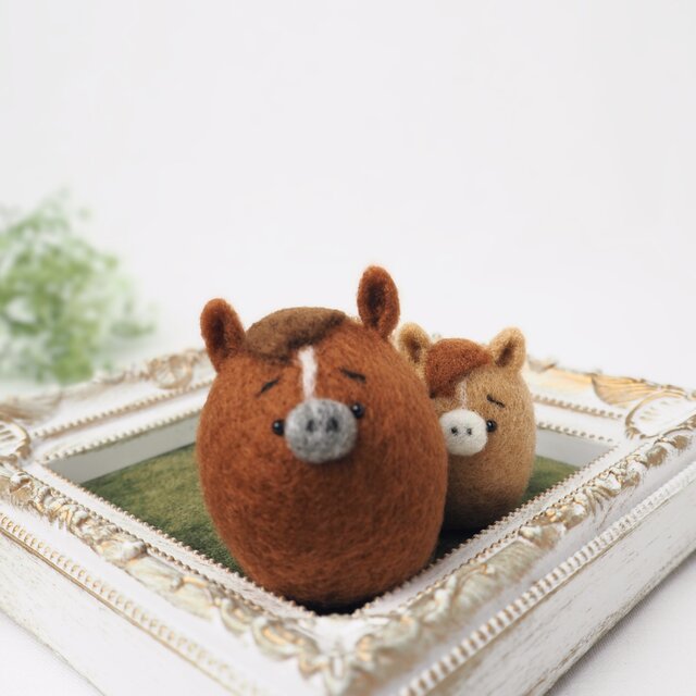 受注製作】 2026年干支(午) まゆ馬親子単品ページ 羊毛フェルト
