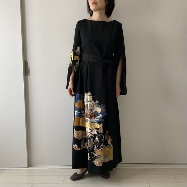 留袖リメイクロングワンピース白鶴松竹梅13号LL 留袖リメイクロングワンピース白鶴松竹梅13号LL - メルカリ
