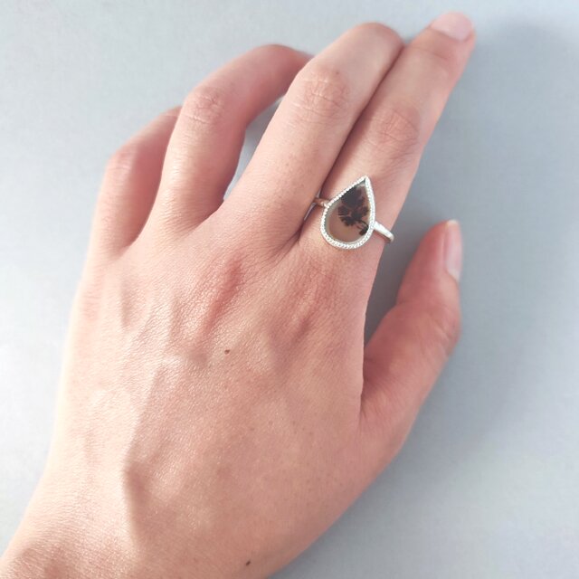 週末セール デンドリティックアゲート シルバーリング サイズ13号 デンドリティックアゲートSilverリング 13号 | iichi 日々の暮らしを