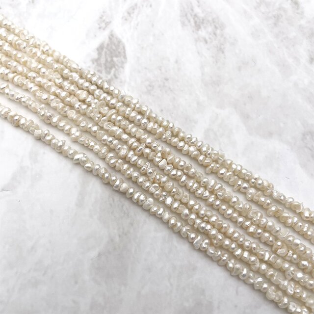 淡水パール 真珠 ケシ バロック フラット ボタン 2mm 3mm 4mm 超極小