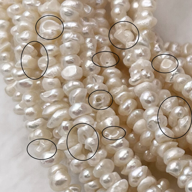 淡水パール 真珠 ケシ バロック フラット ボタン 2mm 3mm 4mm 超極小