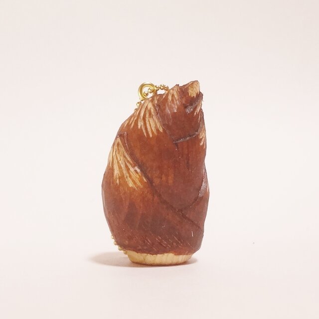 木彫刻アート 『 筍 』 たけのこ キーホルダー ハンドメイド 松