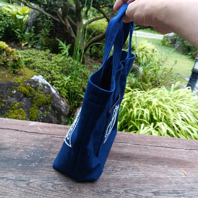 天然藍染・刺し子【一点もの丁寧な手しごとトートバッグ・手提げバッグ