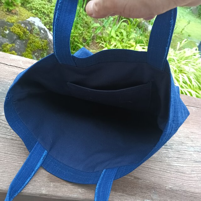 天然藍染・刺し子【一点もの丁寧な手しごとトートバッグ・手提げバッグ