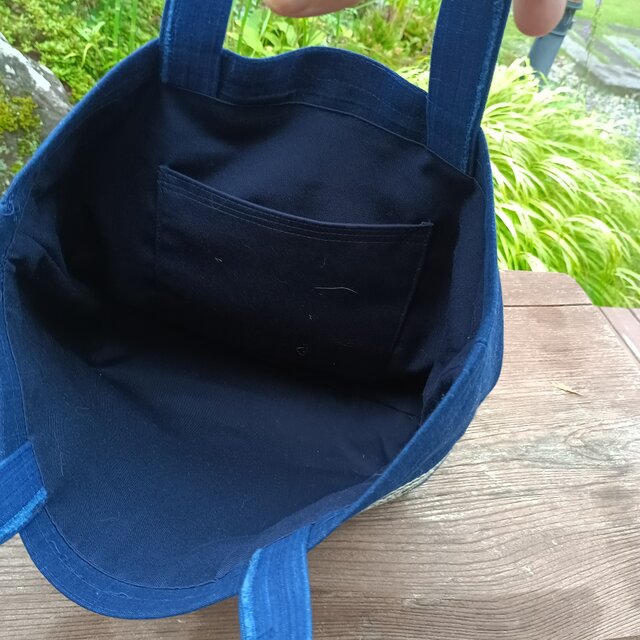 天然藍染・刺し子【一点もの丁寧な手しごとトートバッグ・手提げバッグ