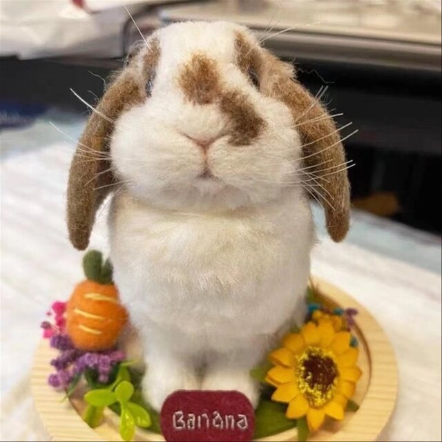 【オーダーメイドペット】 うさぎ ぬいぐるみ オーダー 羊毛フェルト オーダーメイド ウサギ、うちの子、ペット似顔絵、人形