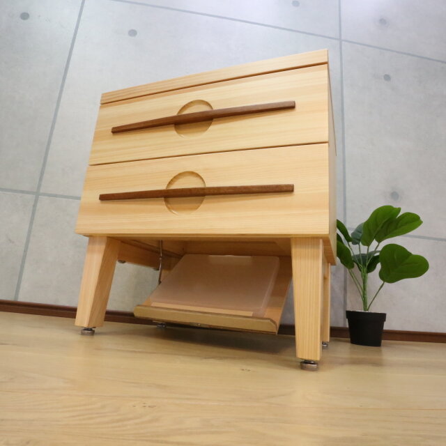 ニンジャチェスト 木製 2段引出し 隠し収納付　02177 ニンジャチェスト 木製 2段引出し 隠し収納付 02177