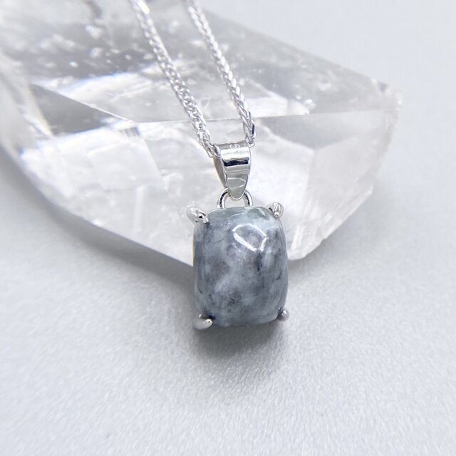 糸魚川翡翠シルバーネックレス☆原石から磨きました！60cmのスライドアジャスターチェーン付き