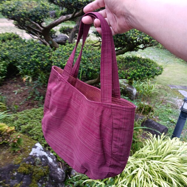 帯布リメイクの一点ものトートバッグ｜和の品格と手仕事の温もり【底丸