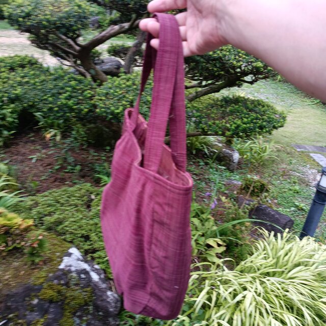 帯布リメイクの一点ものトートバッグ｜和の品格と手仕事の温もり【底丸