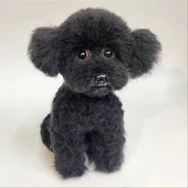 羊毛フェルト　MIX犬　ハンドメイド オーダーメイド】シュナウザーとチワワのミックス犬の羊毛