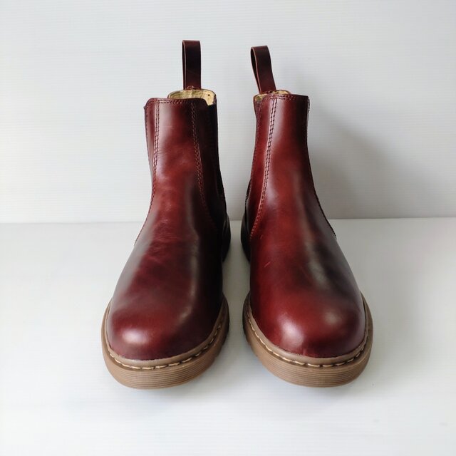 本革サイドゴアブーツ　ワインレッド　サイズ無料調整