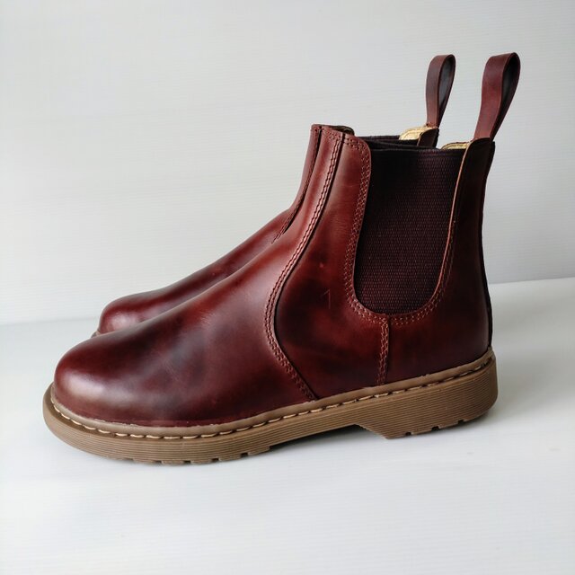 本革サイドゴアブーツ ワインレッド サイズ無料調整 | iichi