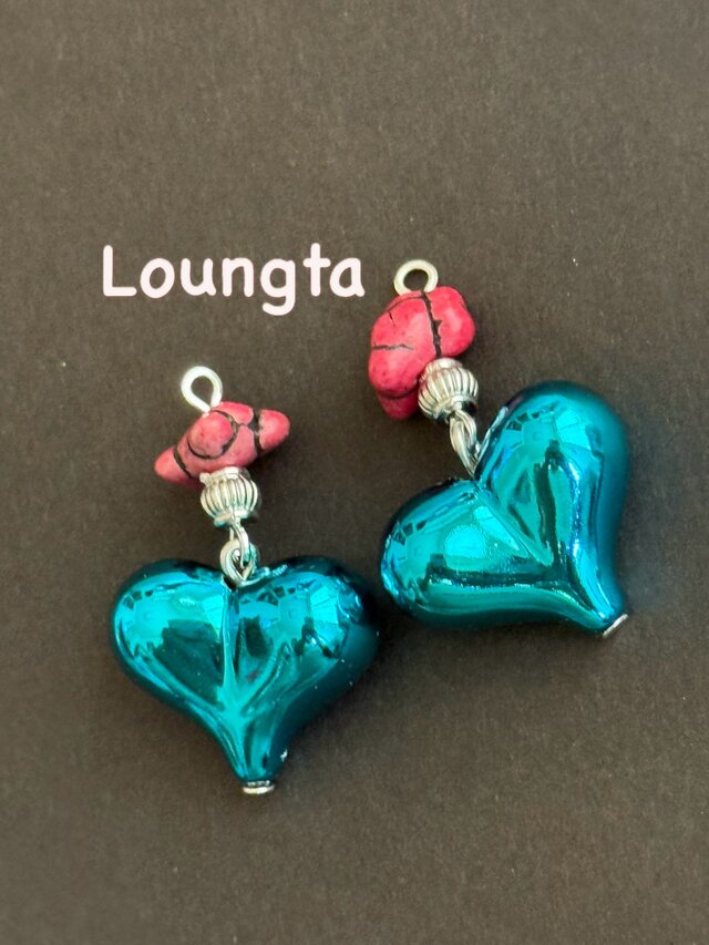 No.1512-A　樹脂ポストピアス⭐ちっちゃなハート型(ブルー) No.1512-A 樹脂ポストピアス⭐ちっちゃなハート型(ネイビーブルー)