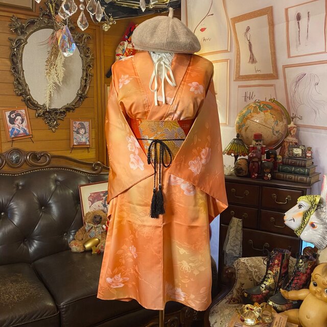 着物リメイク ミニミディ ワンピース ドレス｜洗える化繊＋名古屋帯
