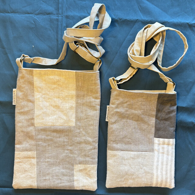 ♡専用♡ハンドメイドパッチワークスマホショルダー・シュシュ⸜(*´ᗜ｀*)⸝ リネン・パッチワーク スマホショルダー | iichi 日々の暮らしを