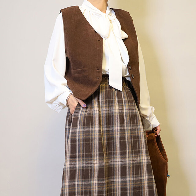 ❤︎秋冬新作❤︎コーデュロイベストブラウン25031BRF