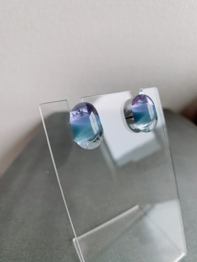 マーブルガラスピアス