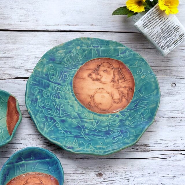 『火色トルコマット大皿１』明るく、楽しく、美味しく！　2025