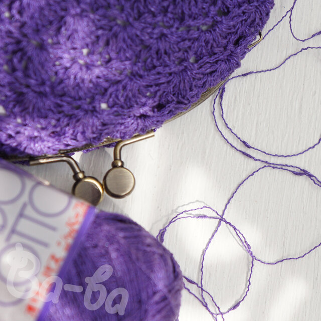 ばあば ♥ 松編みの、さらに大きめがま口（伊勢紫・C1763）