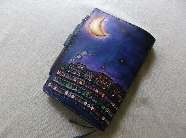 ほぼ日手帳仕様 B6サイズレザー手帳カバー 刻印＆拭き染め