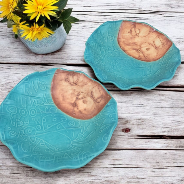 『火色トルコマット中皿2』明るく、楽しく、美味しく！　2025