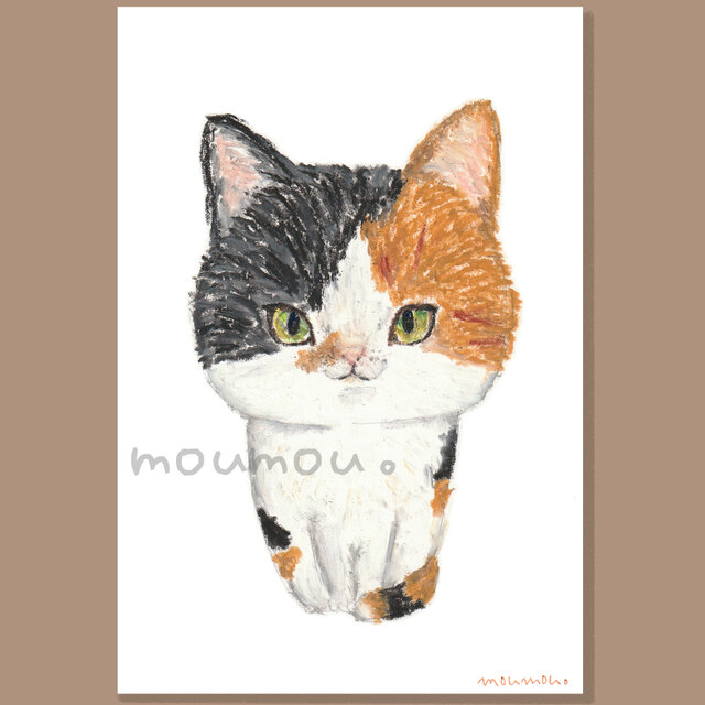 3匹の猫 (ポストカード3枚入り) クレパス画 | iichi 日々の暮らしを