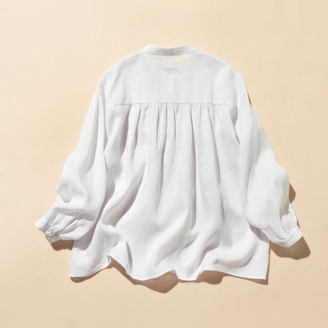 日常に彩りを添えるリネン シャツブラウス 長袖シャツ リネン100