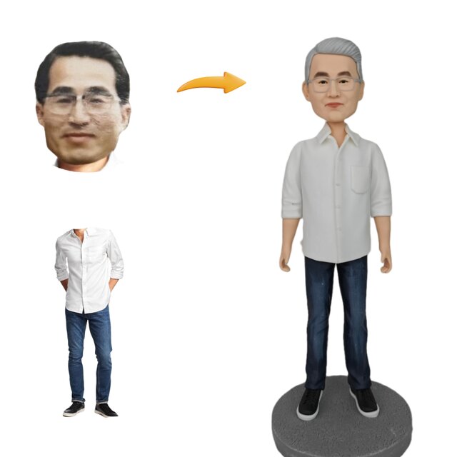 還暦祝い 誕生日プレゼント 男性 父 お父さん オーダーメイド 似顔絵 人形  写真から 肖像画 フィギュア 父の日 長寿のお祝