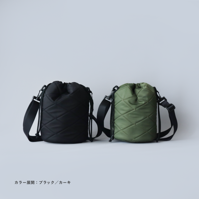 MA-1 キルティング 巾着ショルダーバッグ / ブラック | iichi 日々の