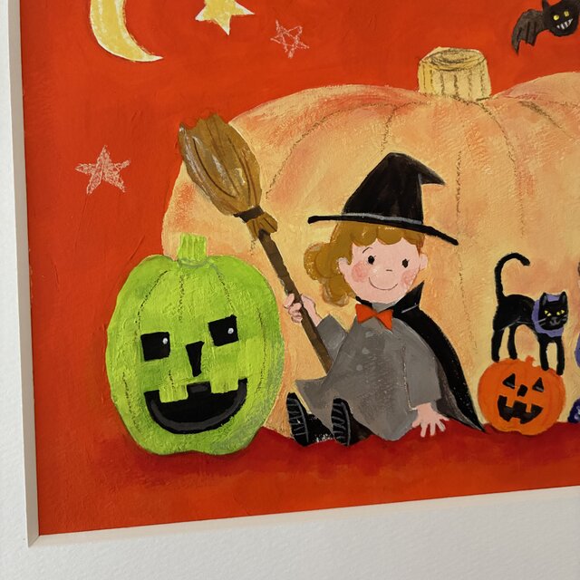 10月の絵｜原画「ハロウィン」※額縁入り | iichi 日々の暮らしを